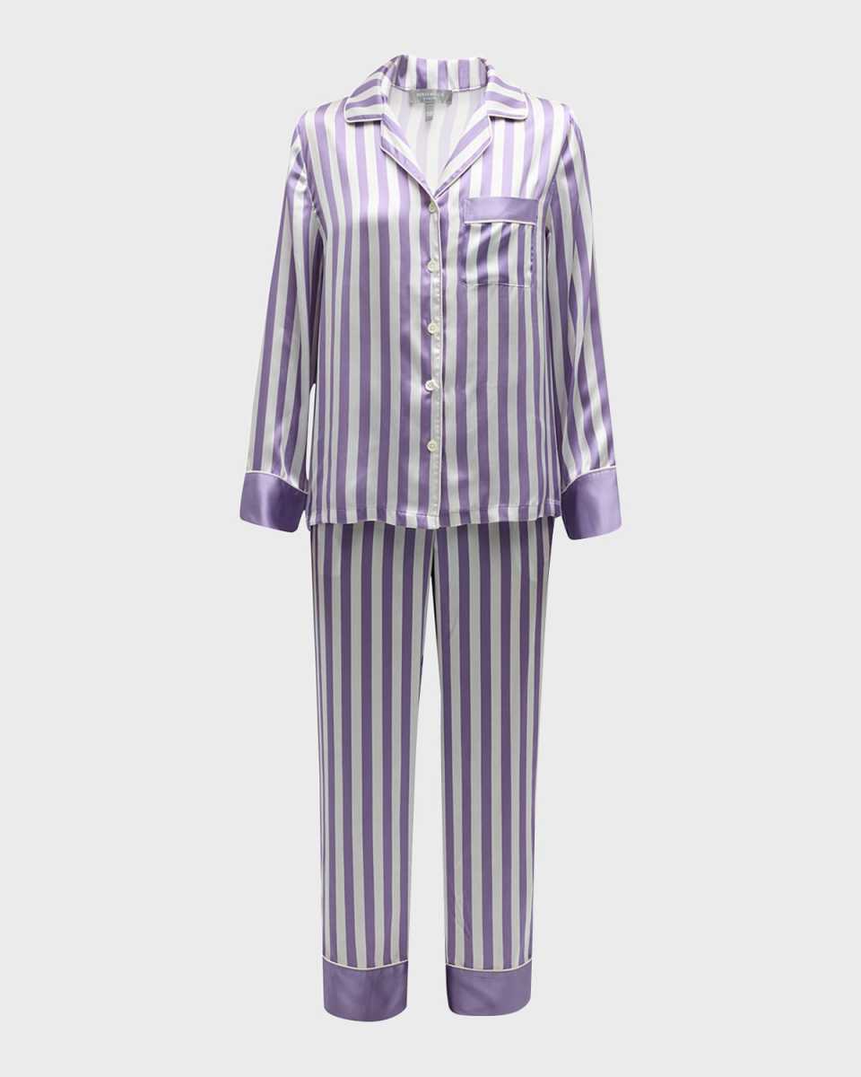 Striped Silk Charmeuse Pajama Set